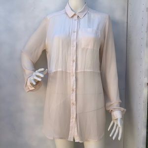 Free People Half & Half Beige Top Size S